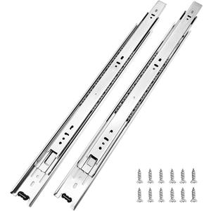 6 Pairs of 18" Hardware 3-Section Full Extension Ball Bearing Side Mount Drawer Slides,100 LB Capacity Drawer Slide (18", Zinc Plated)