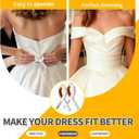 Bustle Clips for Wedding Dress Train, Non-Marking Sewing Clips for Wedding Dress Train, Firm and Non-Slip Dress Clip, White, 2PCS