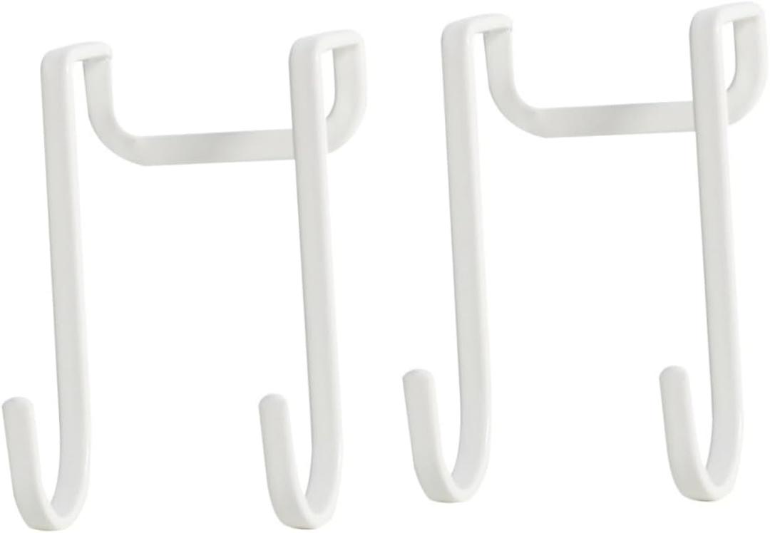 Veemoon Over Door Ironing Board Hanger - 2 Pcs White Iron Board Holder for Easy Storage - Space Saving Design for Laundry Room Kitchen and Bathroom Organization
