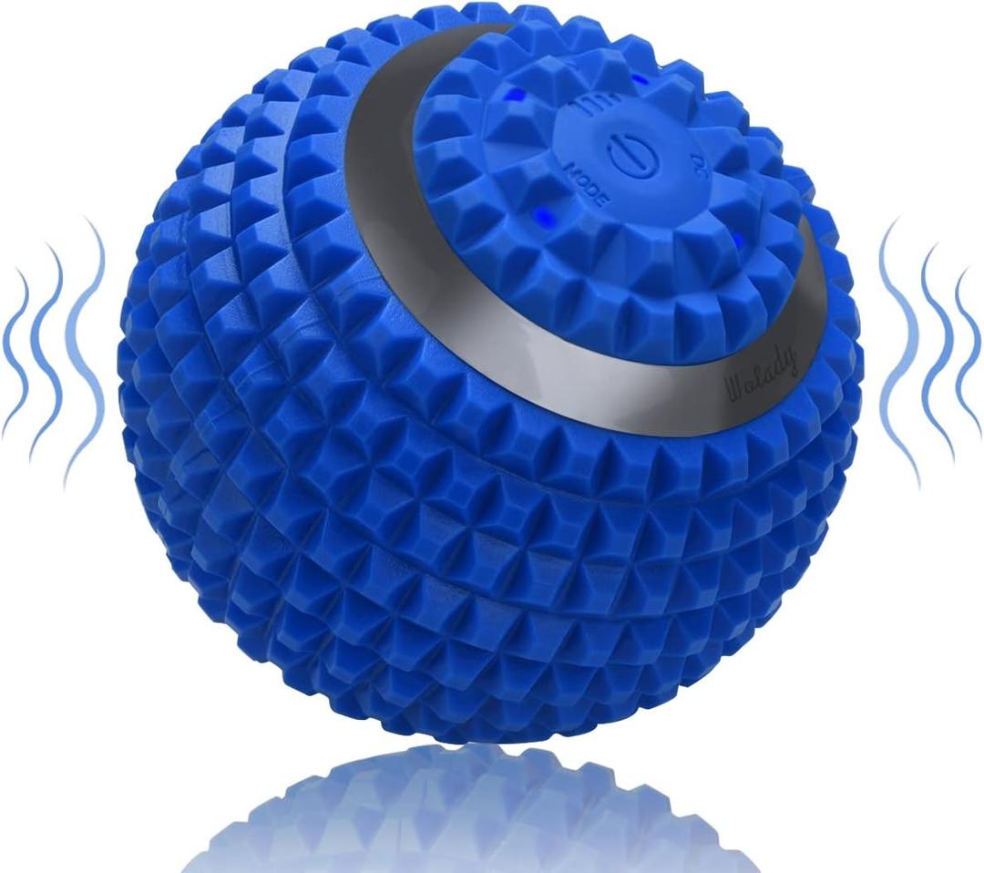 Vibrating Massage Ball 4-Speed High-Intensity Fitness Yoga Massage Roller, Relieving Muscle Tension Pain & Pressure Massaging Balls (Blue)