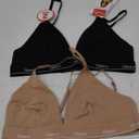 Hanes Women's Originals Triangle Bralette Pack, Breathable Stretch Cotton Bras, 2-Pack, XS