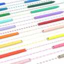 AECHY 18PCS Curve Highlighter Pen Set, Dual Tip Marker Pens with 18 Different Curve Shapes & 18 Colors Mark Lines, Aesthetic Curve Marker Highlighter for Journal Planner School Supplies
