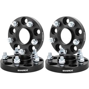 DCVAMOUS 4PCS 5x5 Black Center Hub Wheel Spacers 1 Inch Bore 71.5 Compatible with Jeep 5x127 with 14x1.5 Studs for Wrangler JL Gladiator JT 2011-2025, Grand Cherokee WK2 2011