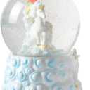 Elanze Designs Rainbow Unicorns 100MM Sturdy Resin Glitter Water Wind Up Musical Snow Globe Tabletop Dresser Nightstand Figurine Decoration Plays Tune You are My Sunshine