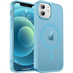 Zapica Magnetic for iPhone 12 Case & iPhone 12 Pro Case, [Compatible with MagSafe] [Military Grade Drop Protection] Translucent Matte Shockproof Anti-Scratch Phone Cover, Light Blue