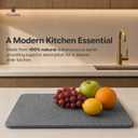 Stone Dish Drying Mat for Kitchen Counter – Diatomaceous Earth Drying Mat | Fast-Absorbing, Minimalist Design, Durable Diatomite | Non-Slip, Heat Resistant, Easy Clean | 18"x14" (Wave Slate)