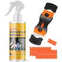 Adhesive Remover, 3.3 fl.oz Sticker Remover Spray for Labels, Glue Remover with Scraper & 19 Extra Plastic Razor Blades, Rapidly Removes Labels, Sticker, Glue, Residue