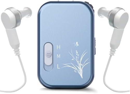 Rechargeable Hearing Aids for Seniors Severe Hearing Loss, Box-Type Hearing Amplifiers with 3 Adjustable Modes, Long Battery Life, All Accessories Included (Adapter,Charging Cable, Anti-Loss Rope)