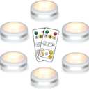 Starxing Battery Operated Puck Lights with Remote, Wireless Led Under Cupboard Light with Remote Control, Under Cabinet Lighting, Stair Closet Lights (3 Color Temperatures)