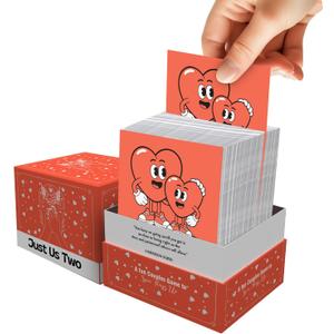 Conversation Cards for Couples - 200 Relationship-Building Questions & Challenges, Card Game to Deepen Connection for Adult Partners (Red)