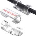 40PCS Strong Adhesive Cable Clips Clear, Premium Wire Holders for Wall, Strong Cord Organizer Under Desk, Car, PC, Christmas Light Indoor/Outdoor