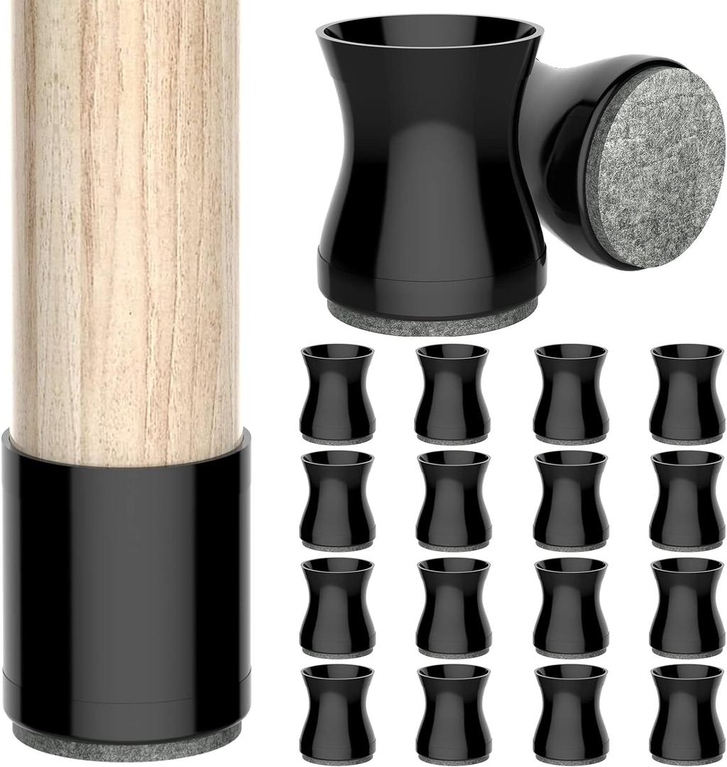 16 Pcs Chair Leg Floor Protectors with Felt Pads, Silicone Chair Leg Covers, Protect Floors!