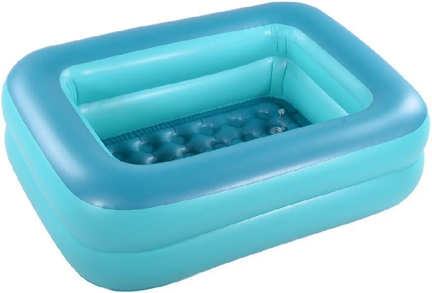 HIWENA Kiddie Pool, 45x35x14inch Green Inflatable Kids Swimming Pool with Fast Valve, Repair Patch & Drain Plug, Summer Water Fun Bathtub & Ball Pit for Kids