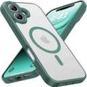 Magnetic for iPhone 16 Case [Full Camera Protection][Military-Grade Protection][Compatible with MagSafe] Shockproof Protective Slim Phone Case for iPhone 16, Night Green