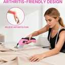 VLOXO Cordless Electric Scissors Cardboard Cutter with 2 Type Blades Rechargeable Powerful Shears Cutting Tool for Fabric Electric Box Cutter Leather Felt with Charger & Storage Box-Pink