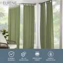 Elrene Home Fashions Matine Weatherproof Tab-Top Indoor/Outdoor Solid Color Curtain Panel for Porch, Pergola, Patio, Deck, 52W x 95L, Green
