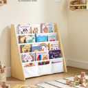 SONGMICS Kids Bookshelf, 4-Tier Toddler Bookcase, 24.6 x 9.8 x 23.6 Inch