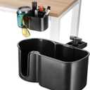 KEMIMOTO Desk Cup Holder, Caddy Organizer for Office Table, Lawn Chair, Golf Cart, Pontoon Boat, Suitable for Most 18-32 oz Bottles, Black
