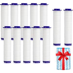 Replacement Filters for Hydro Jet Shower Head, High Pressure Handheld Turbo Fan Shower Heads Filter, PP-Cotton Filter Cartridge for Vortex Shower Head Set of 12 with Clean Towel