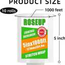 Clear Stretch Wrap Film 5" x 1000ft Roll, 80 Gauge Thick Cling Plastic Wrap for Moving, Pallet Wrap, Self Adhering Packaging Heavy Duty Shrink Film, 10 Pack Refill
