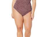 2 x Amazon Essentials Women's Classic Bikini Swimsuit Bottom (2X, Brick Red Leopard)