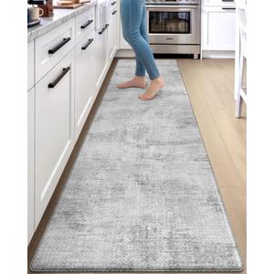 DEXI Kitchen Floor Mats Cushioned Anti Fatigue Runner, 23x107 Light Grey