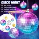 Leitee 25 Pcs Disco Balls Ornament Mini Reflective Disco Ball Party Hanging Decorations with Lanyard for Dance Music Party Decoration, 2 Inch 3.14 Inch 4 Inch(Multicolor)