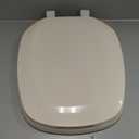 Centoco Eljer Emblem Elongated Toilet Seat with Square Front, Closed Front with Cover, Residential, Plastic, Made in the USA, EMB601-306, Natural