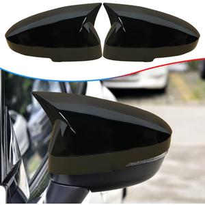 Side Rear View Mirror Cover for Nissan Rogue 2021 2022 2023 2024 2025 2026 - MUXEE Bright Black Turn Signal Housing Cover Accessories(With turn signal housing slot.)