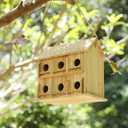 Bird Houses for Outside,12 Hole Bird House Room for 12 Bird Families - Birdhouses for Outdoors Large Hummingbird House (Wooden, Set-1)