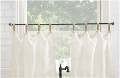 No. 918 Brinley Jute-Tab Cafe Curtain Window Panel - Natural