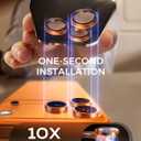 MAGIC JOHN for iPhone 17 Pro Max/17 Pro Camera Lens Protector [Alignment Kit&1:1 Invisible Fit] 9H Aerospace Tempered Glass, Ultra HD, Metal Individual Ring, Set of 2,Orange