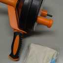 Drain Auger, Clog Remover with Drill Adapter, 25 Feet Flexible Plumbing Snake Use Manually or Powered for Kitchen, Bathroom and Shower Sink, Comes with Gloves (orange)