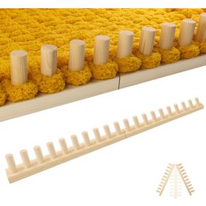 Chunky Blanket Loom Knitting Looms and Boards, Adjustable Size Wooden Loom for Blanket, No Needles Required Hand Knitting Kit for DIY Yarn Craft, Home Decor, Stress Relief, Beginner Friendly (31 In)