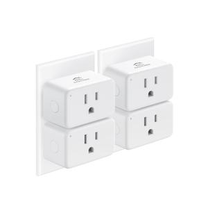 EIGHTREE Mini Smart Plug , Smart Plugs That Compatible with  & Google Home & SmartThings, No Hub RequiredSmart Outlet with Remote Control, Timer & Schedule, 2.4GHz WiFi Only, 4 Packs