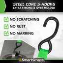 SMARTSTRAPS Retractable Ratchet Tie Down Straps (4 PK) 1,500lb Break Strength, 500lb Safe Work Load, Standard Duty, Secure and Haul ATVs, Lawn Tractors, Cargo, Boxes and Other Small Equipment (Green)