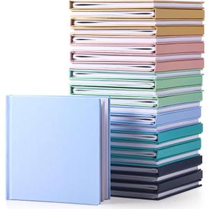 Ireer 24 Pcs 5 x 5 Inch Colorful Hardcover Blank Book Bulk Hardcover Sketchbooks to Write Stories Blank Books for Journaling Sketching Writing DIY Crafts Supplies 72 Pages(Morandi Color)