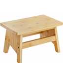 Lyellfe Bamboo Step Stool, Non-Slip One Step Stool, Potty Training Stool, Portable Sturdy Bedside Stool for High Beds, Support up to 300lbs, Easy Assembly