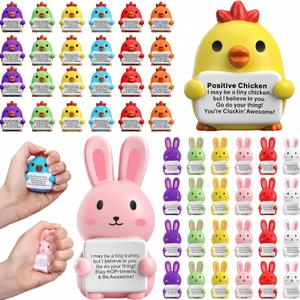 24 Pack Animal Stress Balls for Coworkers Adults Mini Foam Squeeze Fidget Toys for Anxiety & Stress Relief, Cute Motivational Animal Desk Gifts, Office Bulk Party Favors