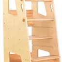 Toddler Standing Tower - Adjustable Height Toddler Kitchen Stool Helper - Ideal Kids Kitchen Step Stool for Learning New Skills - Updated Design with Safety Feet - Varnished