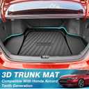 Mixsuper Custom Fit Cargo Liner for Honda Accord 2018-2022 All Models Trunk Liner All Weather Rear Trunk Cargo Mat Black