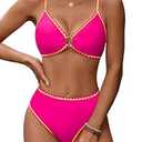 Blooming Jelly Womens Bikini  Two Piece Swimsuit O Ring Stitched Bathing Suit 2026 (X-Large)