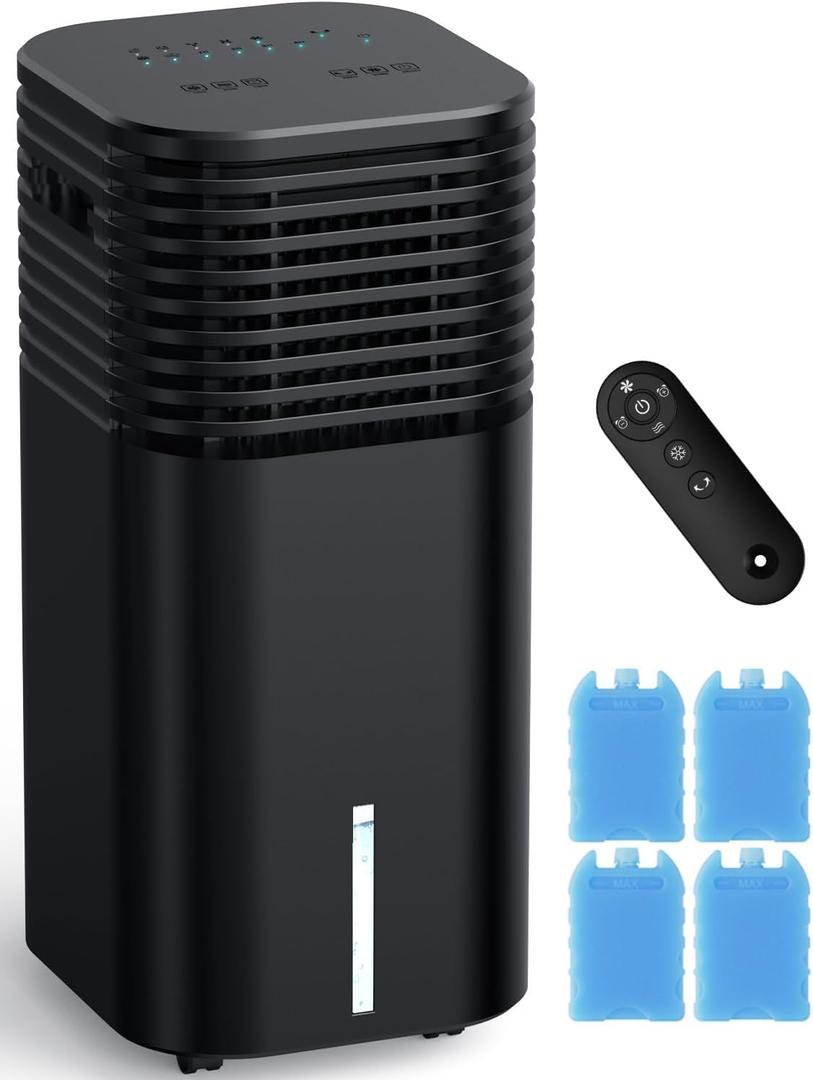 FANCOLE Windowless Portable Air Conditioners with 4Modes & 3Speeds, 15H Timer for Smart Auto-off, 2Gal Tank for 20H Cooling, Evaporative Air Cooler 17 FT Remote, 120 Swing Swamp Cooler No Hose Needed