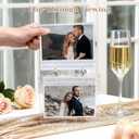 Small Photo Albums 4x6 Pictures with Stand, Flip-Through 4x6 Photo Album with Removable Pages - Baby Photo Album with Acrylic Scalloped Cover, Desktop Display for Nursery, Gifts for wedding (Medium)