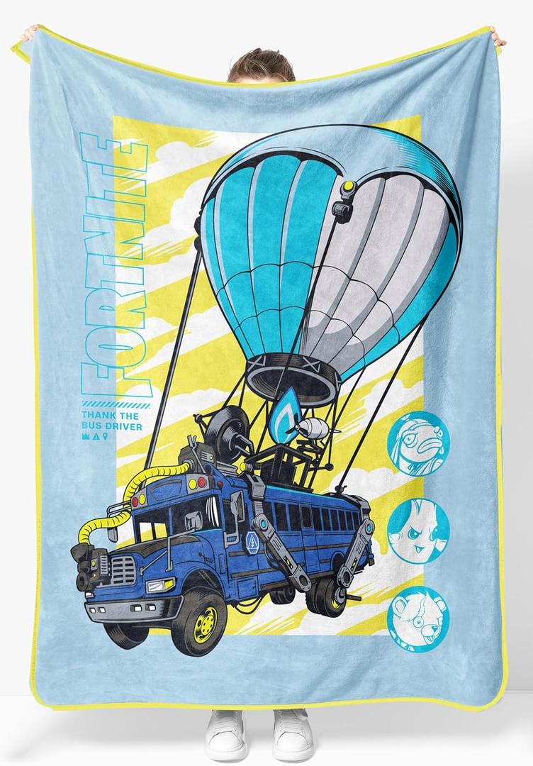 Jay Franco Kids Plush Throw Blanket  Soft & Cozy Fleece Throw for Bedroom & Couch Dcor, Official Licensed Product, Blue - Fortnite, 46x60 - Throw Blanket