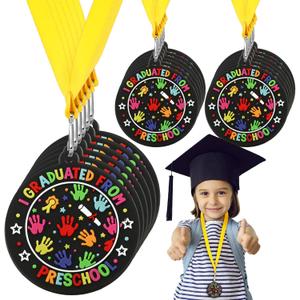 Blueweenly 48 Pcs Graduation Medal for Kids Award Medals with Neck Ribbon Graduation Gifts Bulk for Students Party Favors Supplies - 2 Inch