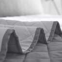 Easy-Going Twin Size Reversible Quilt Set with 1 Quilt and 1 Pillow Shams, Soft Bed Quilt Cover, Water Resistant Lightweight Microfiber Bedspread, Stain Resistant, Gray/Light Gray (Twin (68''x88''))