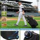 Rolling Baseball Bag with Wheels, 60L Capacity Wheeled Softball bag with Shoe Compartment for Youth & Adult, Bat bag with Hidden Straps,Fence Hook,Holds 4 Bat, Helmet, Glove