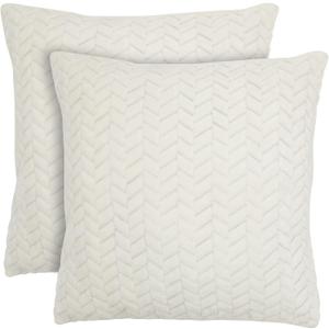 2 Pack Beige Decorative Throw Pillow Covers 20x20, Chevron Design Cushion Case for Couch Sofa Farmhouse Decor