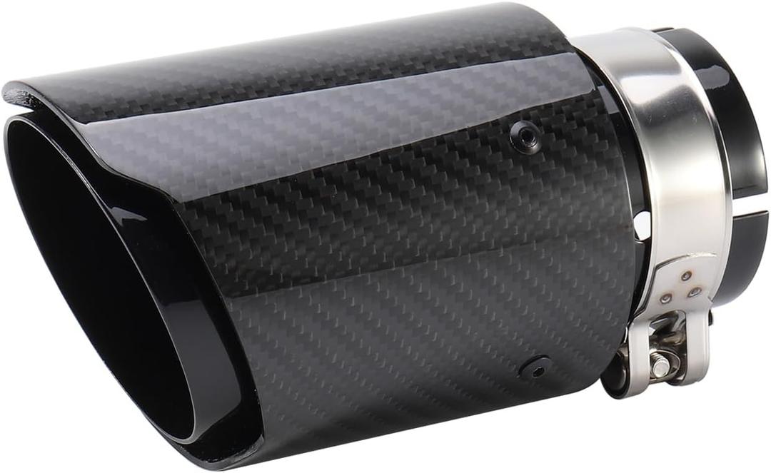 Real Carbon Fiber Exhaust Tip 2 1/4 Inlet 3 1/2 Outlet Real Carbon Fiber 2.25-3.5 Exhaust Tip 2MM Thickness